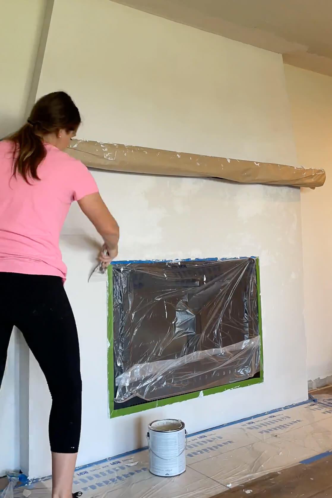 Using venetian plaster on a fireplace. 